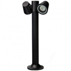 Φωτιστικό Κολωνάκι με 2 ντουί GU10 60cm Polycarbonate Μαύρο IP54 Shasta